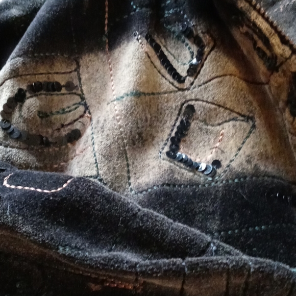 Chicos jacket. Size 3 (lg/xl) black, tan, sequins - Picture 4 of 6